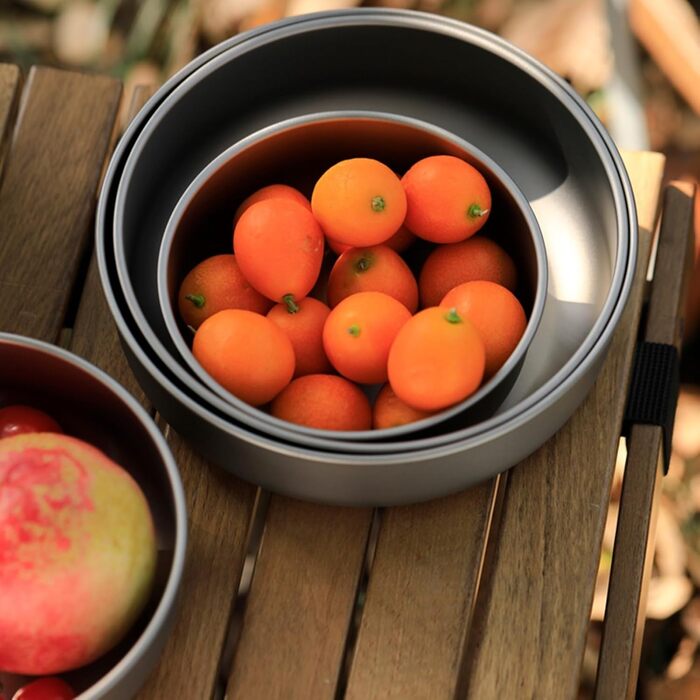 Титанова чаша DAZZLEEX Ta3709, титанова тарілка для кемпінгу та походів, 0,5 мм (750 мл)