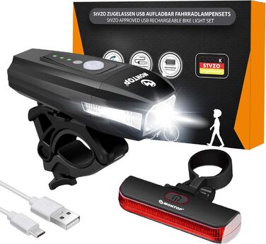 Комплект велосипедних ліхтарів, схвалений StVZO, з USB-акумулятором, світлодіодним велосипедним ліхтарем, велосипедним ліхтарем, комплектом велосипедних ліхтарів, ВКЛЮЧАЄ передні та задні ліхтарі, велосипедні ліхтарі для дітей та дорослих 1. Комплект вело