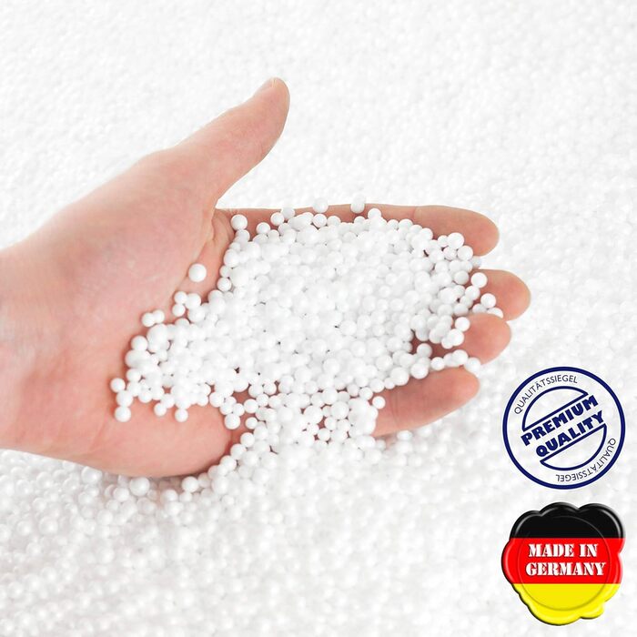 Пуф-мішок Lumaland (50 л) Компактний крісло-мішок з функцією 3-в-1 зручний стілець, практичний бічний столик та стильна підставка для ніг З гнучким наповнювачем з пінополістиролу Ø 25 x 45 см Світло-сірий