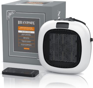 Підключається до мережі вентилятор-обігрівач з пультом дистанційного керування, 700 Вт, плавне регулювання температури 15-30C з термостатом, таймер 1-12 годин, захист від перегріву, обігрів з термостатом - тихий - білий