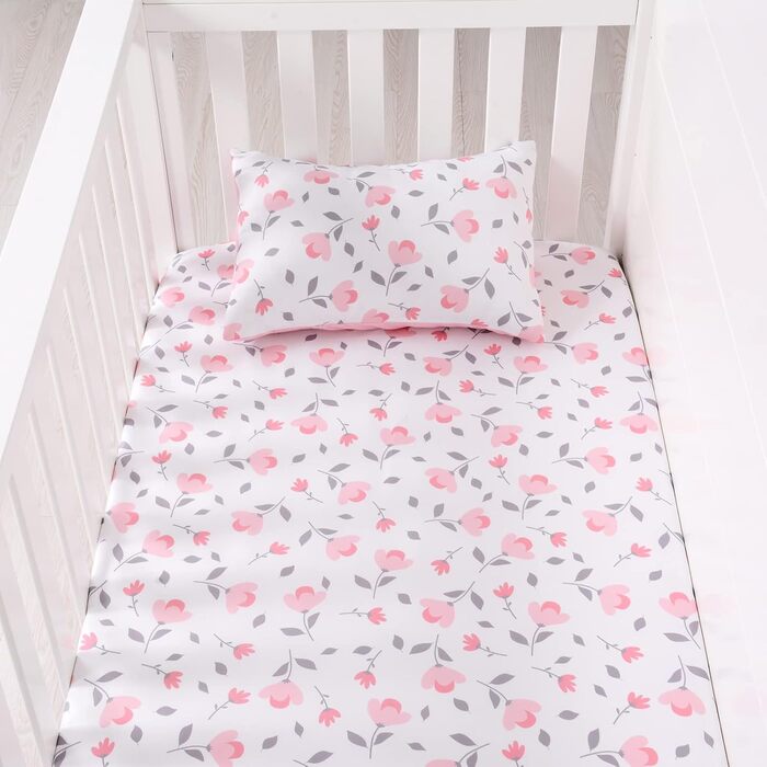 Комплект постільної білизни в дитяче ліжечко JISEN з 4-х предметів для дівчаток і хлопчиків, м'який дитячий комплект постільної бі