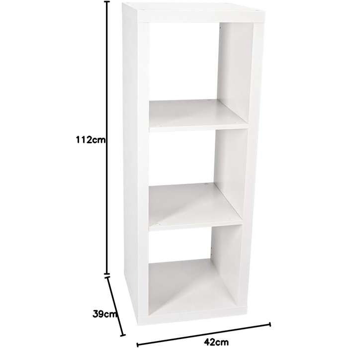 Полиця, книжкова шафа, настінна полиця, перегородка для кімнати білого кольору (42 x 112 см)