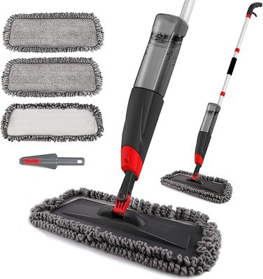Швабра Homgif Spray Mop 135 см з функцією розпилення, швабра для підлоги з функцією розпилення 750 мл, домашня кухонна швабра для