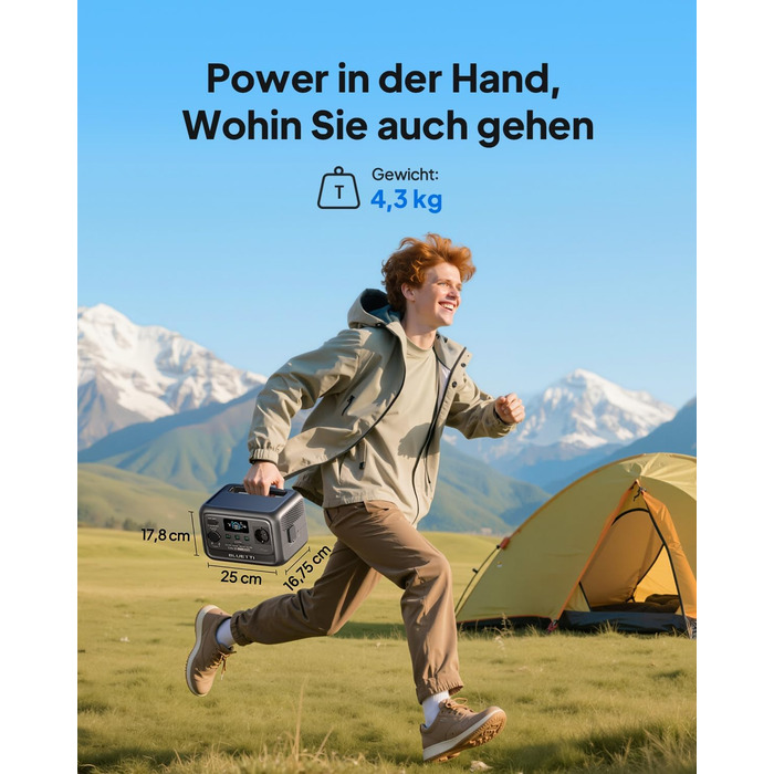 Портативна електростанція BLUETTI Elite 30 V2, акумулятор LFP 288 Втгод, вихідна потужність змінного струму 600 Вт (підйомна потужність 1500 Вт), 0-100 за 70 хвилин, сонячний генератор для кемпінгу, фургонів, відключень електроенергії (сонячна панель опці