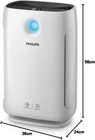 Очищувач повітря Philips Series 1000i - керування додатком, видаляє пилок, пил, віруси та аерозолі** в приміщеннях площею до 63 м, 5 налаштувань швидкості, режим сну (AC2889/10), білий, HEPA