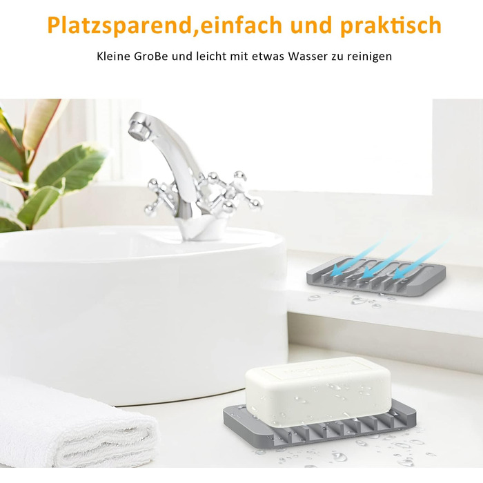 Мильниця, 2 шт. и мильниця силіконова зі зливом, тримач для мила силіконовий для ванної кімнати душ нековзний дизайн мильниця для