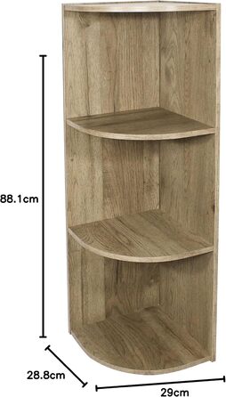 Кутова дерев&39яна книжкова шафа Iris Ohyama, 3 яруси, попелясто-коричневий колір, універсальна, модульна, відкриті полиці, для вітальні, офісу, спальні, економія місця, книги, компакт-диски, декор, легке складання, CX-3C 29x29x89 попелясто-коричневий