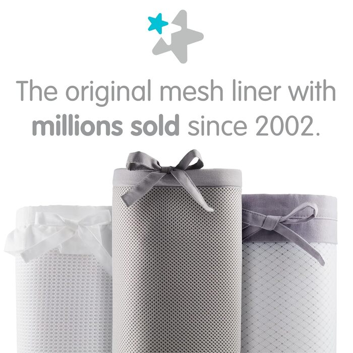 Дихаюча сітчаста підкладка Baby Airflow, біла, 4-стороннє дитяче ліжечко