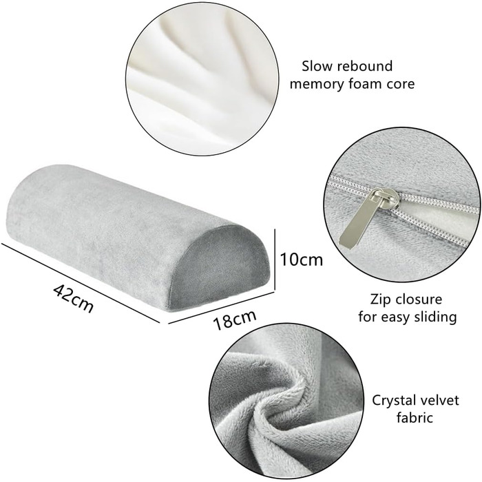 Подушка з піни з ефектом пам&39яті у формі півмісяця, ортопедична опорна подушка для ліжка, спини, шиї, ніг та колін, клиноподібна подушка для колін, серповидна подушка, подушка для підняття ніг для шиї, колін та попереку