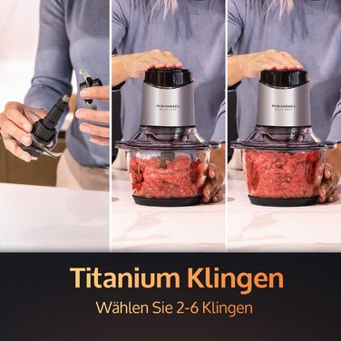 Універсальний подрібнювач - Кухонний комбайн - Електричний подрібнювач - Подрібнювач - Блендер - 400 Вт - з 6 титановими лезами