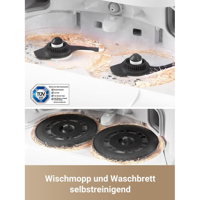 Робот-пилосос з функцією миття підлоги та підйомною шваброю, висувною та підйомною бічною щіткою, силою всмоктування 11 000 Па, са