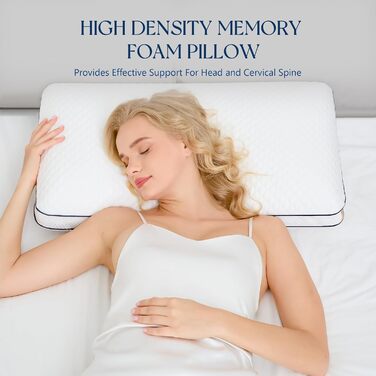 Подушка з гелевої піни з ефектом пам&39яті, ергономічна подушка зі знімним чохлом, ортопедична подушка для сну на боці, подушка для зняття болю в шиї, 70 * 40 * 13 см