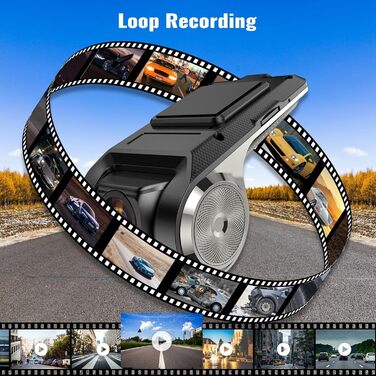 Автомобільний відеореєстратор CAMECHO Mini для автомобільного радіо для Android, USB DashCam Car з автомобільною камерою 170 з шир