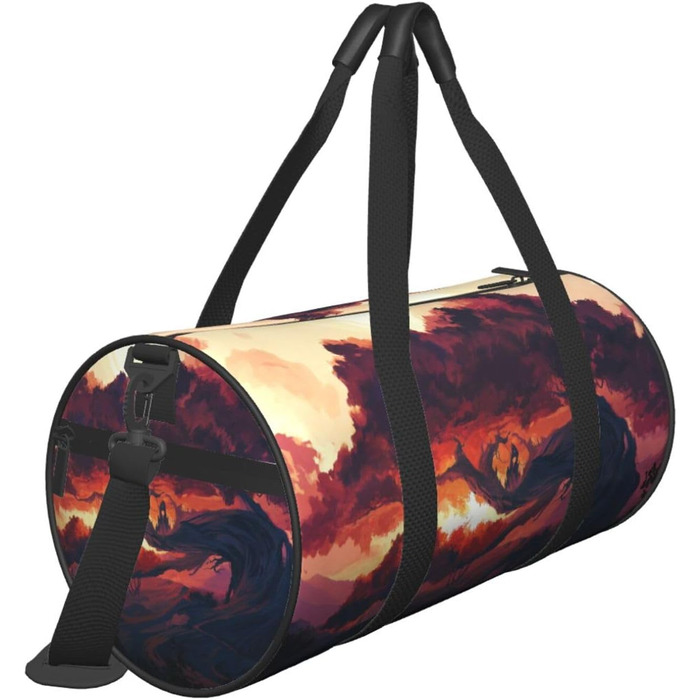 Спортивна сумка, дорожня сумка, сумка для подорожей, з принтом Ялинка, сумка на нічліг, чорна, універсальний розмір