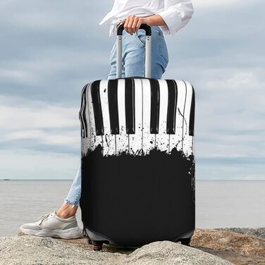 Чохол для валізи Клавiєр, міцний захист для багажу розміром 45.7-81.3 см, малий, чорний