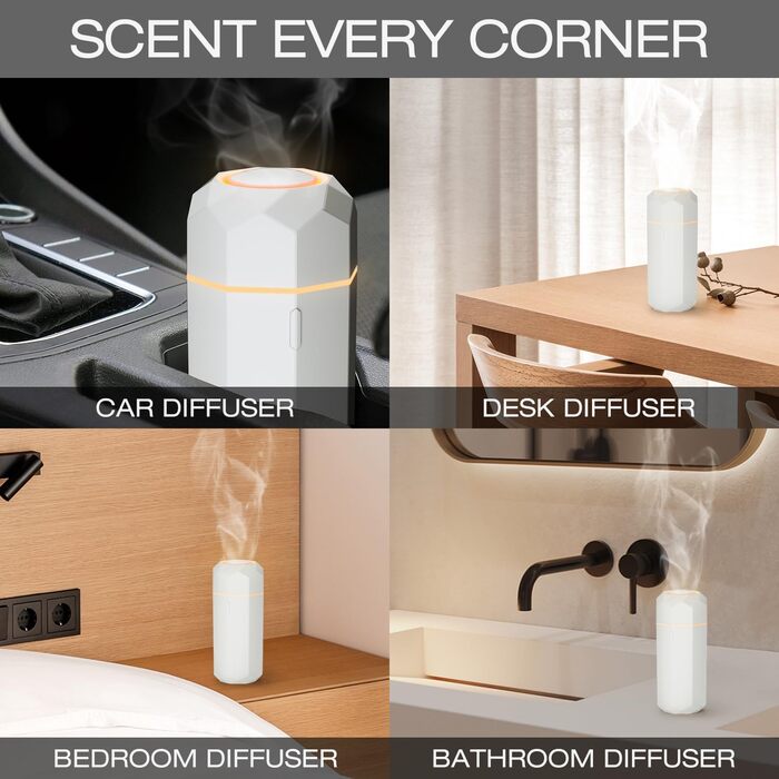 Аромадифузор SALKING, невеликий бездротовий акумуляторний дифузор для ефірних олій, портативний бездротовий ароматерапевтичний дифузор з акумулятором, автоматичним відключенням для домашнього офісу в автомобілі або йоги