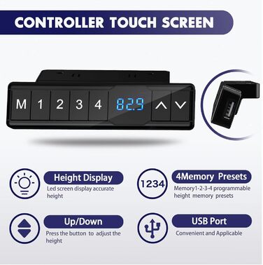 Каркас столу AIMEZO з регулюванням висоти та 2 двигунами, електричне регулювання висоти каркасу столу, захист від зіткнень та функція пам&39яті, сірий