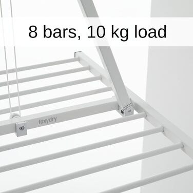 Стельова вішалка Foxydry Mini, вертикальна вішалка для одягу, складна з алюмінію та сталі 152x54x25 см 152 см Білий