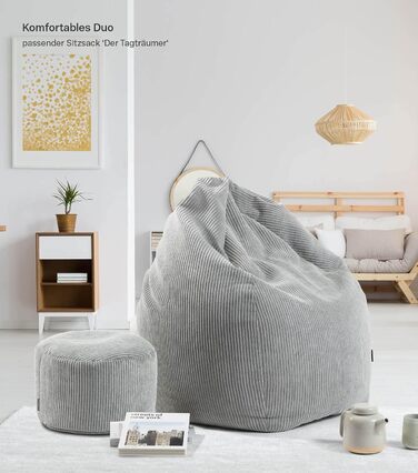 Пуф, табурет або пуф для ніг mokebo з вельвету 30x50 см Лінива весна, подушка для підлоги бежевого кольору, пуф для ніг, кругла тканинна подушка для сидіння для приміщень, пуф, пуф для сидіння, затишний та м&39який, з наповнювачем з EPS-бісеру 30x50 см, в