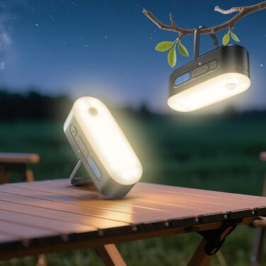 Ліхтарі для кемпінгу з датчиком руху, акумуляторний кемпінговий ліхтар, портативні підвісні ліхтарі для наметів, водонепроникний аварійний ліхтар IPX5 для використання на вулиці, режим SOS, магнітний робочий ліхтар, 2 шт.