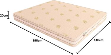 Ортопедичний пружинний матрац Baldiflex, висота 20 см, розмір 140 x 190 x 20 см, традиційні пружини Bonnell, чохол з алое вера з вентиляцією, гіпоалергенний, стійкий до кліщів, дихаючий