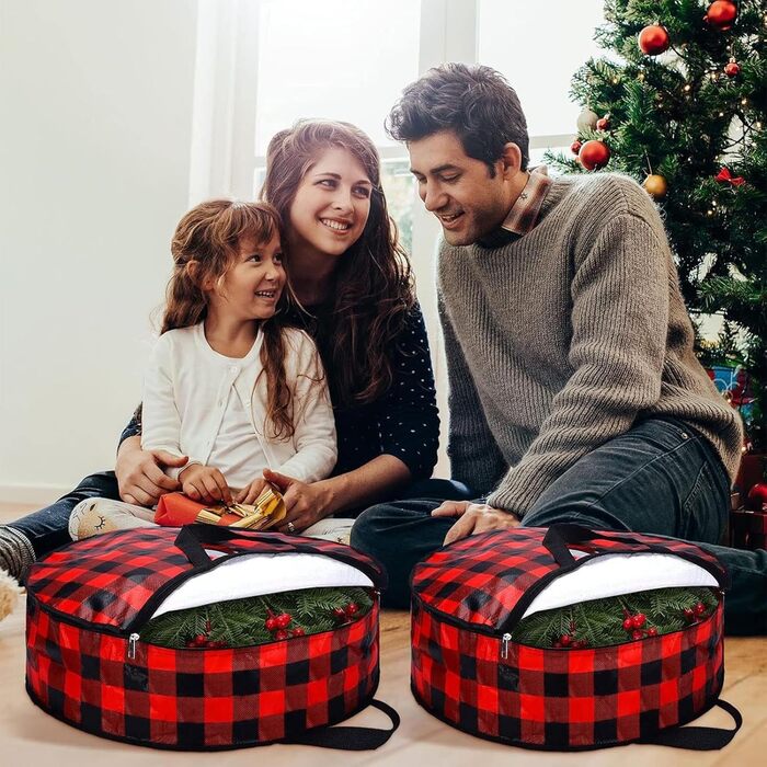 Комплект із 2 контейнерів, великі декоративні деталі з круглими ручками для перенесення, виготовлені з міцної тканини, захищають від пилу та вологи в гуртожитках. 61 см та 76 см (76 x 18 см)