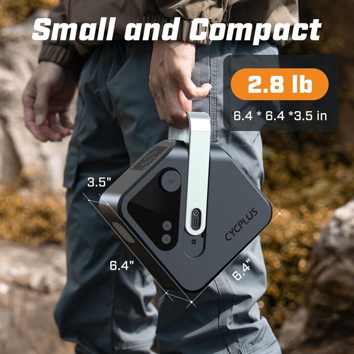 Електричний повітряний насос CYCPLUS AL7, портативний повітряний компресор для велосипедів, автомобілів, вантажівок, пікапів та позашляховиків, в 4 рази швидший насос для накачування шин з високопродуктивним двигуном, компактний та потужний для комерційни