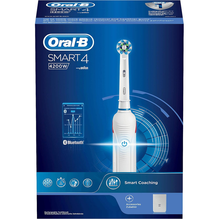 Електрична зубна щітка Oral-B Power Smart 4200W біла, 490 г