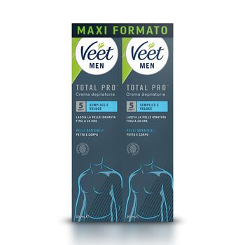 Крем для депіляції Veet Men для чоловіків, грудей і тіла, чутлива шкіра, дерматологічно протестований, формат Advantage 400 мл (2 упаковки х 200 мл)