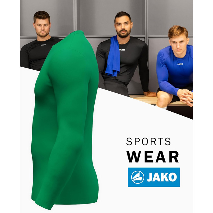 Футболка JAKO Function з довгим рукавом унісекс, розмір L, зелена