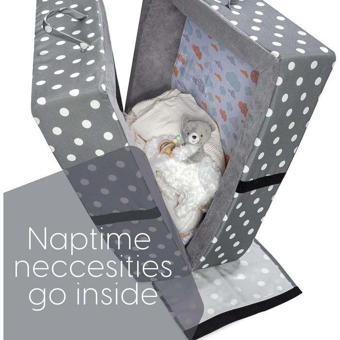 Ліжко Milliard Rice з матрацом і захистом від випадіння, ліжечко для немовлят і дітей - компактне, складне і практичне для подорож