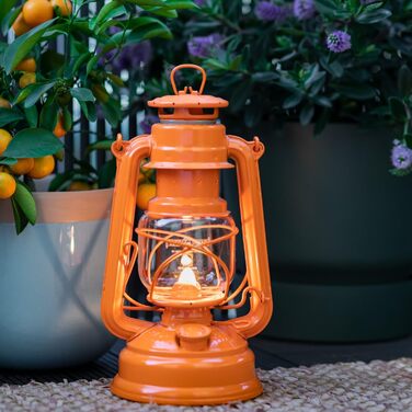 Ліхтар Feuerhand Storm Baby Special 276 Orange - Для саду, кемпінгу та балкону - традиційна гасова лампа - з часом горіння 20 годин - Зроблено в Німеччині Retro