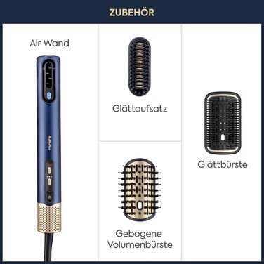 Мультистайлер BaByliss Air Wand фен, випрямляч та стайлер 3-в-1, синій гладкість та об'єм (для всіх типів волосся)