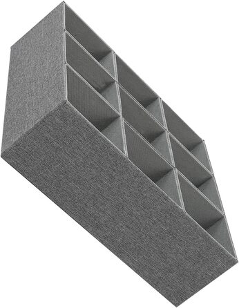 Органайзер для краваток, складний нетканий органайзер з 9 відділеннями для ременів, краваток, шкарпеток, спідньої білизни в шафі (СІРИЙ)