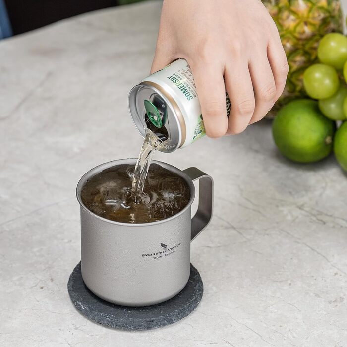 Мл титанова кемпінгова кружка з кришкою, легка дорожня чашка для кави та чаю, портативна, міцна, одношарова кружка для пиття для походів, походів з рюкзаком, пікніків, приготування їжі на свіжому повітрі Ti3023D, 360