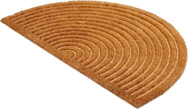 Килимок для дверей Astra Modern - Кокосовий килимок 45x75 см Напівкруглий Натуральний - Нековзний килимок для уловлювання бруду, міцний - Килимок для приміщень - Килимок для критих відкритих приміщень 45 x 75 см (півколо) Смуги Півколо