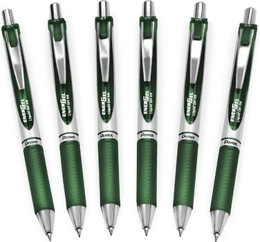 Гелева ручка Pentel EnerGel XM BL77, висувна, 0,7 мм, 54 перероблена, лісова зелена, 6 шт.