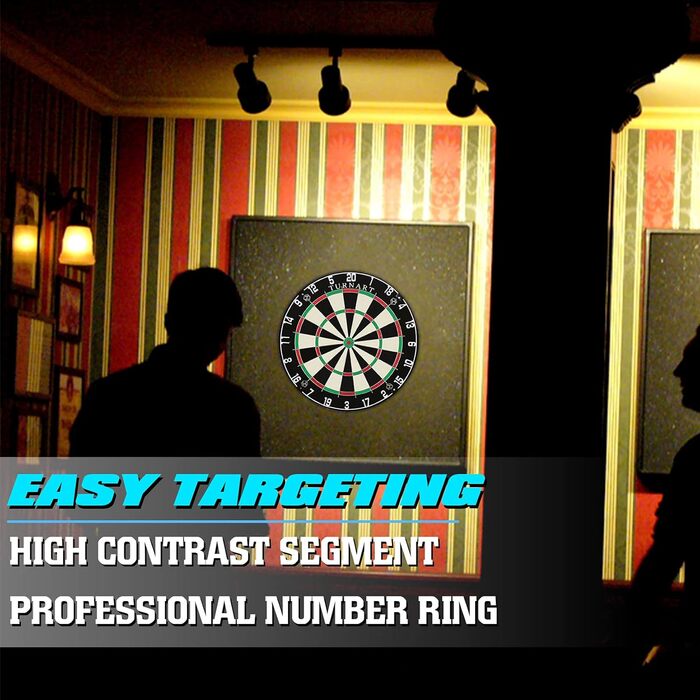 Коркова мішень для дартсу з дротиками, офіційна сталева мішень для дартсу, набір сталевих дротиків з 6 дротиками з металевим наконечником та 6 деками (лише для мішені для дартсу)