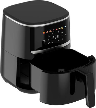 Літра, фритюрниця з цифровим сенсорним дисплеєм, 1500 Вт, регулювання 80-200, 8 програм, включаючи брошуру з рецептами 4,3 літра Компактний (компактний), 4,3