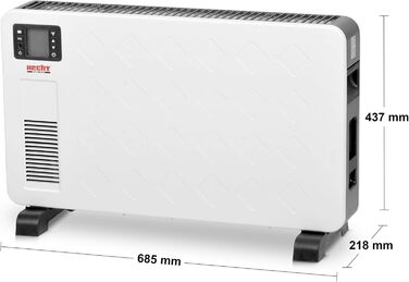 Електричний обігрівач Hecht (нова версія) - Обігрівач для швидкого та затишного тепла - Енергозберігаючий - З 3 рівнями потужності