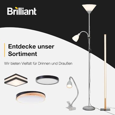 Дуговий торшер Brilliant Helen, цоколь E27, 170х23х51 см, метал, колір хром, сучасний елегантний дизайн для вітальні та зони читання