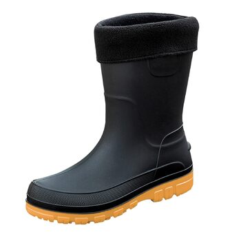 Гумові чоботи з флісовою підкладкою, водонепроникні гумові чоботи, утеплене садове взуття, нековзна підошва, до щиколотки, до литки, взуття для активного відпочинку на природі, для жінок, чоловіків, унісекс, дорослих, чорні, червона підошва, жовті, розмір
