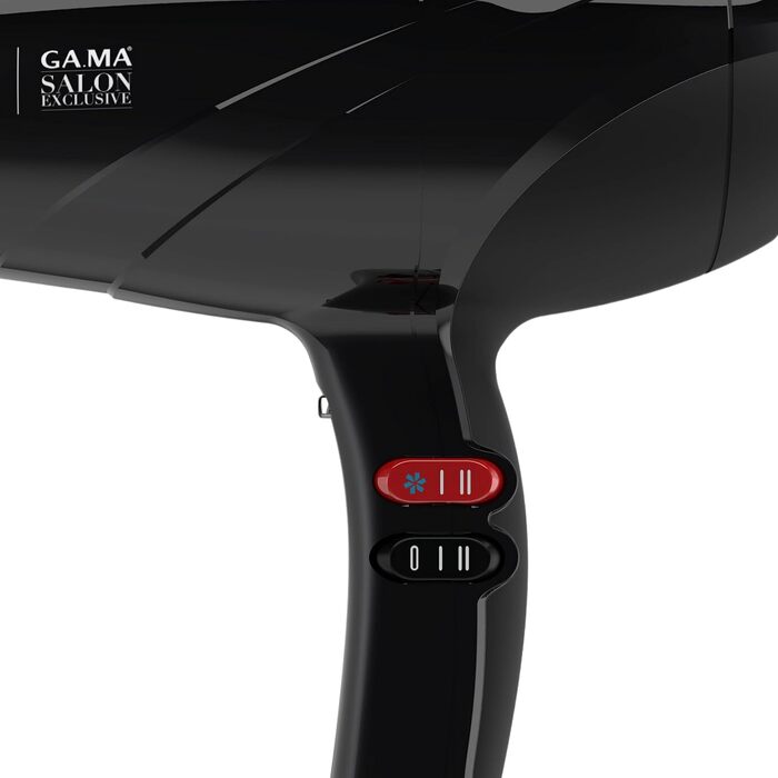 Професійний фен GA.MA Italy Pluma 5500 Oxy-Active, 2400 Вт, італійський AC-двигун, технології System C та Oxy-Active для блискучого та гладкого волосся, чорний