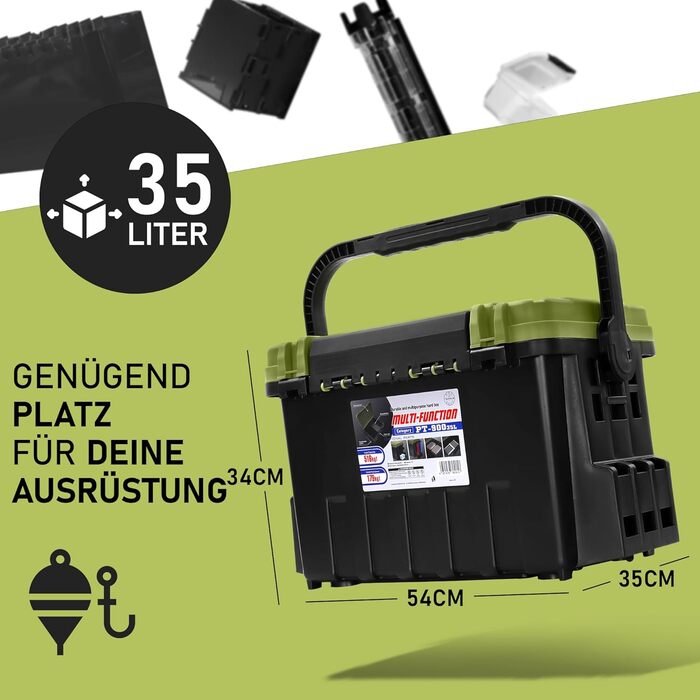 Ящик для риболовних снастей Competition XL, рибальське спорядження та аксесуари (XL (54 x 35 x 34,30 см))