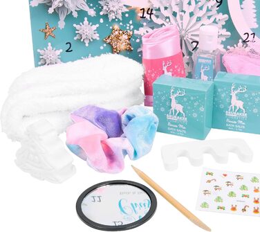 Різдвяний календар краси BRUBAKER Cosmetics 2025 - XXL різдвяний календар здоров&39я для жінок та дівчат - 24 засоби догляду за тілом та спа-аксесуари - м&39ятно-блакитний
