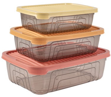 Набір контейнерів Herevin Rectangular Storage Bowl Set-2024 Colours, 0.35/0.6/1.05 л (163330-150) (7053589)