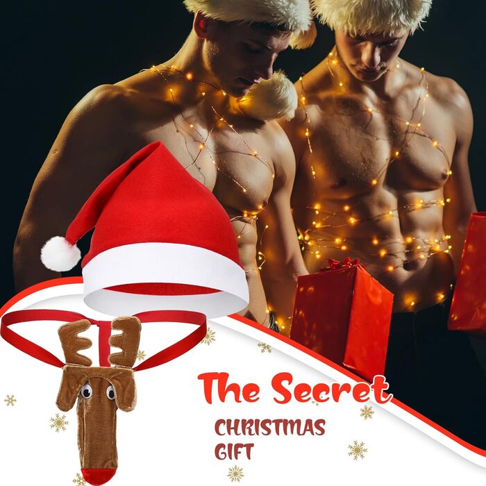 Чоловічий святковий бікіні Hestya, з шапкою Санти, універсальний розмір