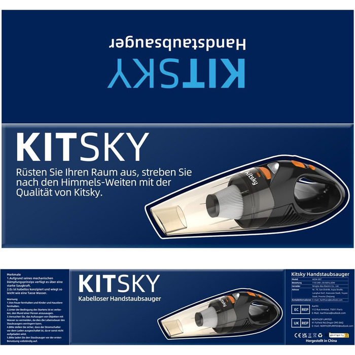 Ручний пилосос акумуляторний, автомобільний, з потужною силою всмоктування, міні-пилосос, для диванів, матраців та вікон, 12000PA,