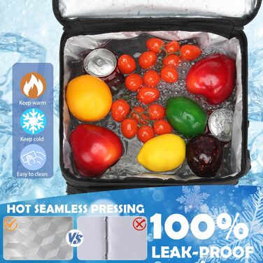 Сумка-холодильник на 42 банки, великий рюкзак-холодильник, тактична ізольована сумка для ланчу, сумка для пікніка на пляжі, барбекю, кемпінгу, чорна