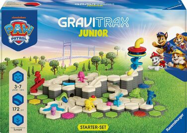 Стартовий набір XXL Ravensburger GraviTrax Junior PAW Patrol (Щенячий патруль) 12020007 Магнітна кульова доріжка та конструктор для дітей від 3 років, подарунок для хлопчиків та дівчаток